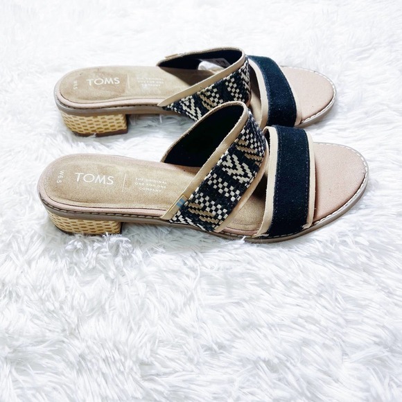 Toms Printed Pattern Open Toe Heeled Sandal SZ6.5 W - Picture 4 of 9